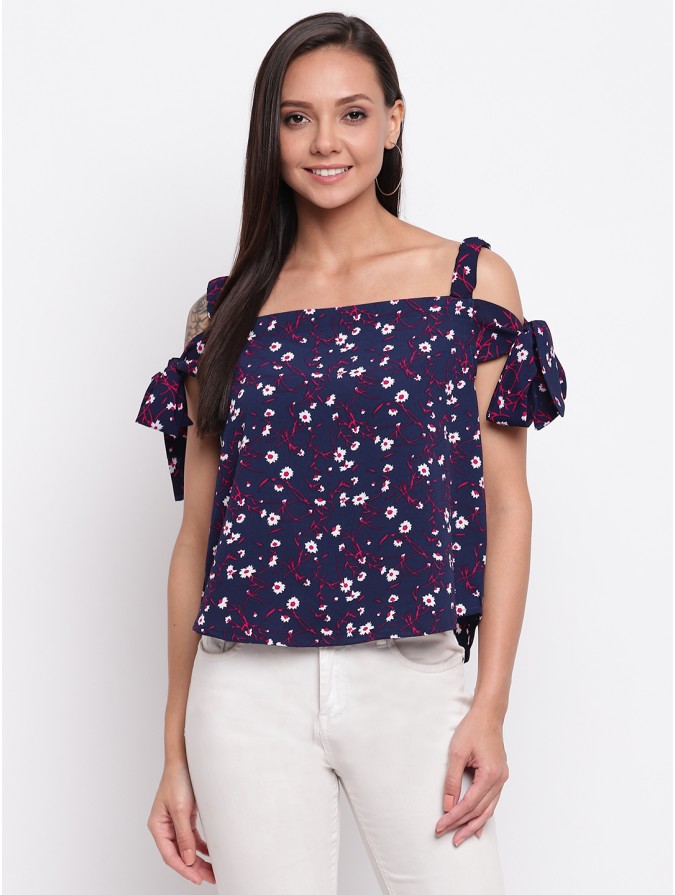 Mayra Women's Blue Floral Top